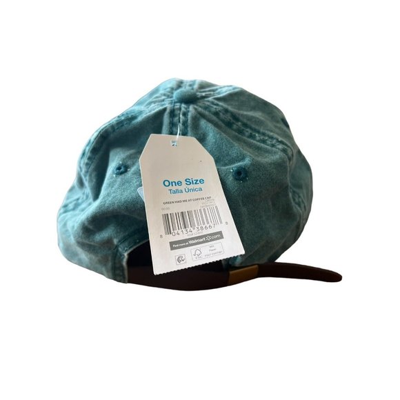 You Had Me At Coffee Cap Hat Adult Adiustable Green Discolored 100% Cotton NEW - Picture 4 of 5